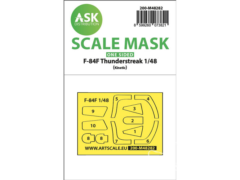 ASK Art Scale Kit Mask M48282 F-84F Thunderstreak Kinetic Recto 1/48