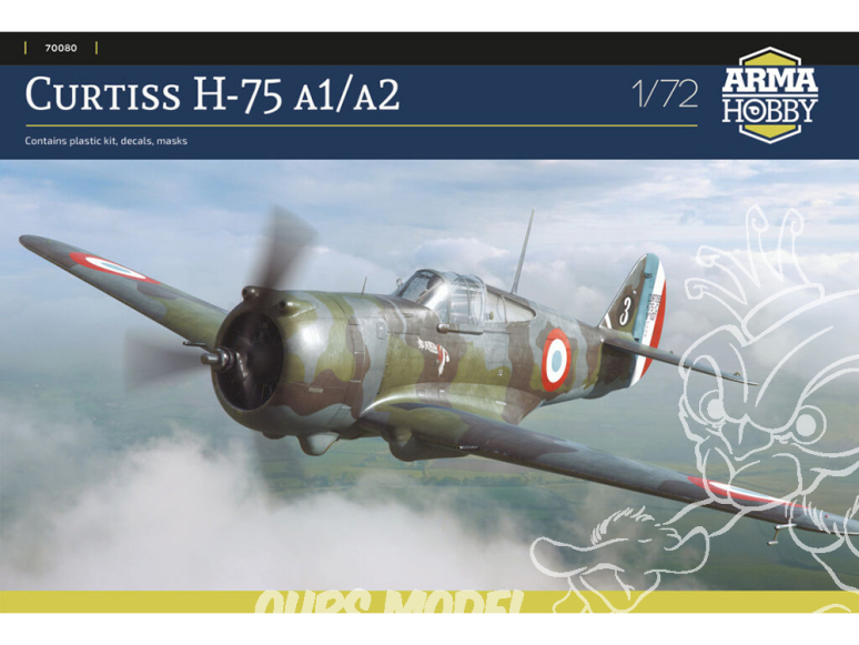 Arma Hobby maquette avion 70080 Curtiss H-75 A1/A2 aux couleurs Française 1/72