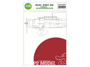 ASK Art Scale Kit Décalcomanies D72036 Aichi D3A1 Val Stencils / Marquages 1/72