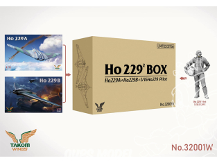 Takom maquette avion 32001W Big Box Horten Ho 229 - Horten Ho 229A + Horten Ho 229B 1/32 + Figurine pilote 1/16 Edition Limitée
