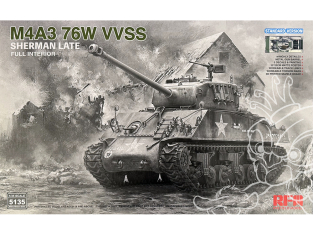 Rye Field Model maquette militaire 5135 M4A3 76W VVSS Sheman Late avec intérieur complet Version Standard 1/35