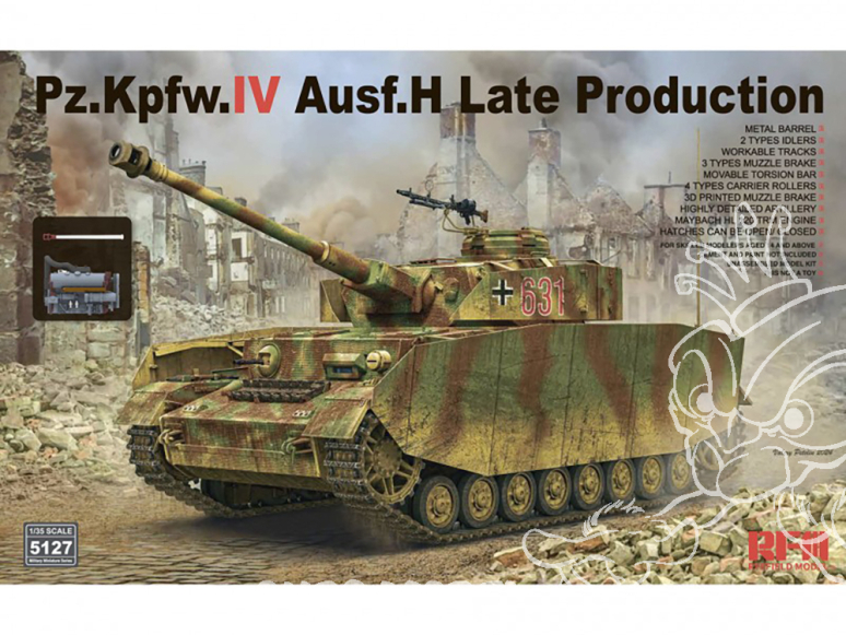 Rye Field Model maquette militaire 5127 Pz.Kpfw.IV Ausf.H Late Production 1/35