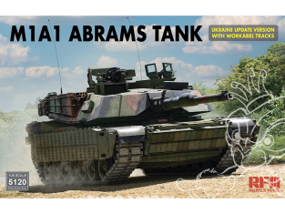 Rye Field Model maquette militaire 5120 M1A1 Abrams Version Ukraine update avec chenilles maillon par maillon 1/35