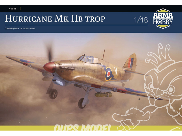 Arma Hobby maquette avion 40008 Hurricane Mk IIb trop 1/48