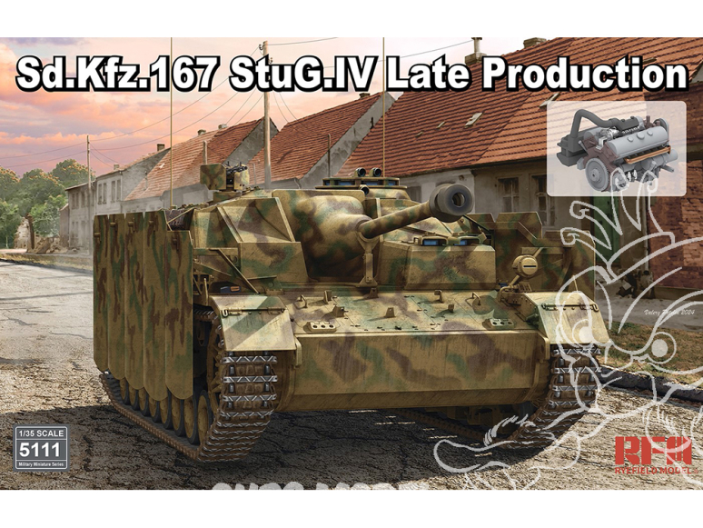 Rye Field Model maquette militaire 5111 Sd.Kfz.167 StuG.IV Late production avec intérieur complet 1/35