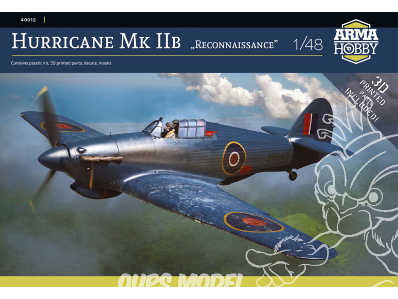 Arma Hobby maquette avion 40012 Hurricane Mk IIb Reconnaissance 1/48