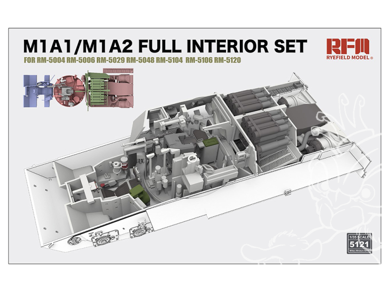 Rye Field Model maquette militaire 5121 Set intérieur complet pour M1A1 / M1A2 Abrams 1/35
