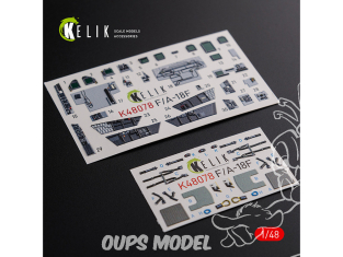 Kelik Decals 3D K48078 Intérieur du F/A-18F Super Hornet décalcomanies 3D kit MENG 1/48
