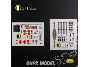Kelik Decals 3D K35024 Décalcomanies 3D intérieur HUMVEE HMMWV M1036 avec TOW version désert kit Italeri 1/35