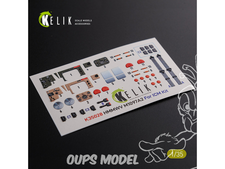 Kelik Decals 3D K35028 Décalcomanies 3D HMMWV M1097 pour kit ICM 1/35
