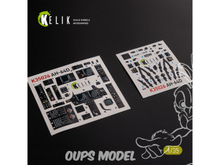 Kelik Decals 3D K35026 Autocollants 3D intérieurs AH-64D Apache pour kit Meng 1/35