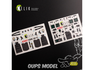 Kelik Decals 3D K35027 Autocollants 3D intérieurs AH-1Z pour le kit Academy 1/35