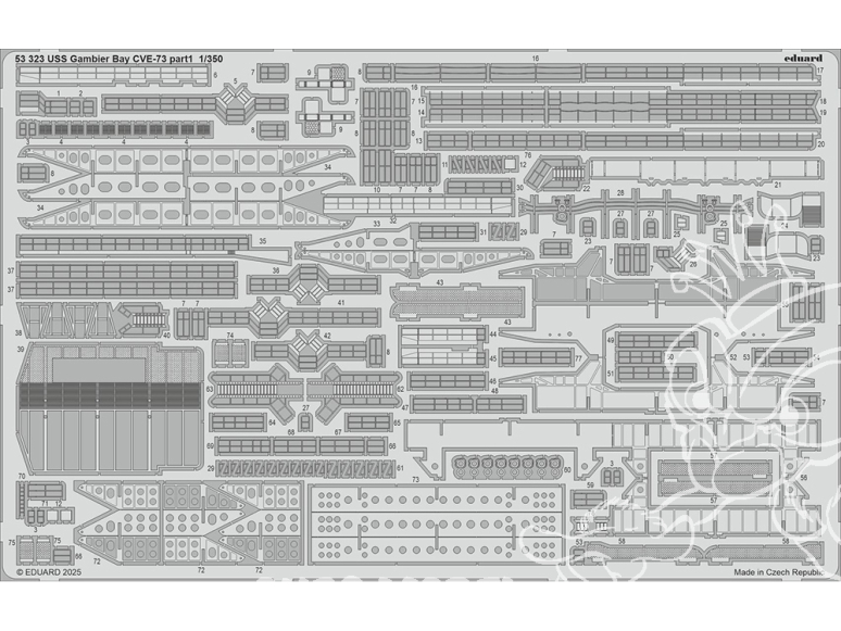 Eduard photodecoupe bateau 53323 USS Gambier Bay CVE-73 Partie 1 Hasegawa 1/350