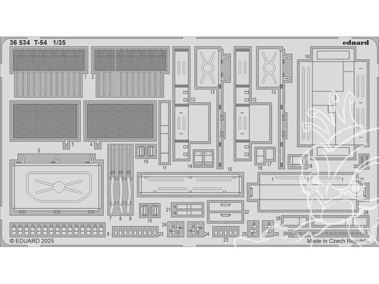 Eduard photodecoupe militaire 36534 Amélioration T-54 Hobby Boss 1/35