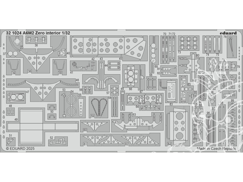 Eduard photodécoupe avion 321024 Intérieur A6M2 Zero Tamiya 1/32