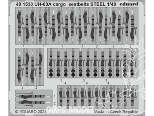 EDUARD photodecoupe hélicoptère 491533 Harnais cargo UH-60A Icm 1/48