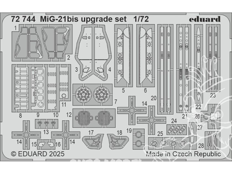 Eduard photodecoupe avion 72744 Set amélioration MiG-21bis Eduard 1/72