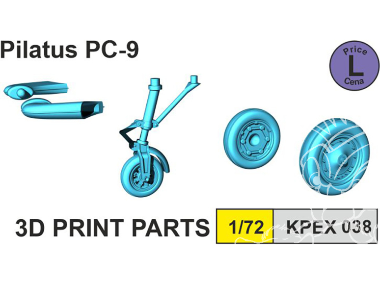 KP Model kit amelioration Kpex038 Roues et échappements PC-9 1/72