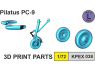 KP Model kit amelioration Kpex038 Roues et échappements PC-9 1/72