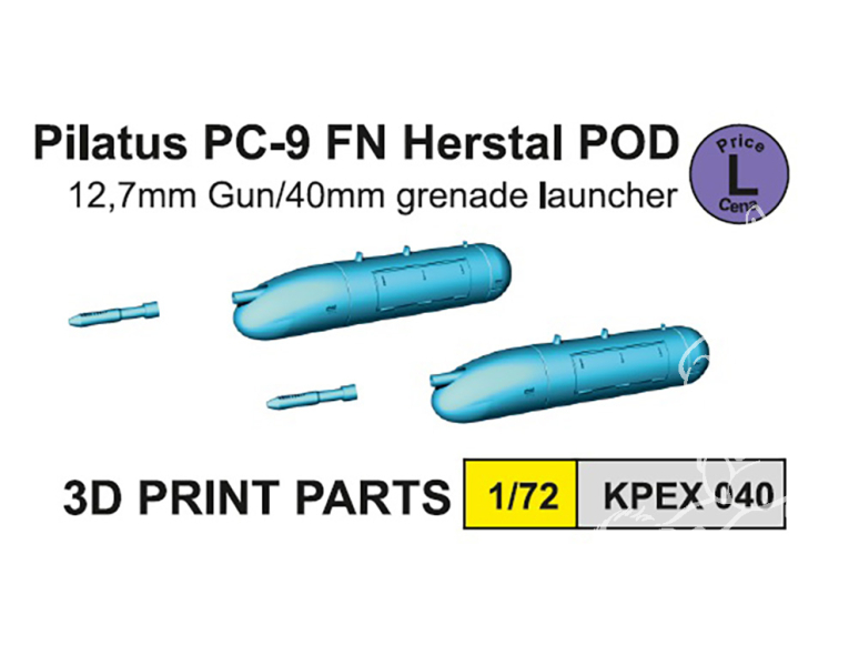 KP Model kit amelioration Kpex040 Pilatus PC-9 FN Herstal POD 12,7mm Gun 1/72