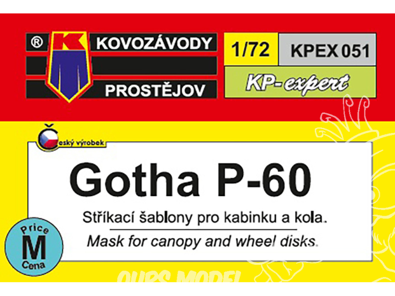 KP Model Kpex051 Masque Gotha P.60 pour verrière et disques de roue 1/72