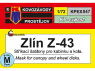 KP Model Kpex047 Masque Zlin Z-43 1/72