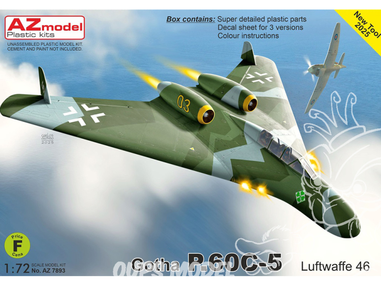 AZ Model Kit avion AZ7893 Gotha P.60C-5 Luftwaffe 46 1/72