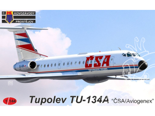 KP Model kit avion KPM14410 Tupolev Tu-134A ČSA au couleurs Aviogenex 1/144