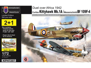 KP Model kit avion KPM7207 Duel pour l'Afrique 1942 Kittyhawk Mk.1A Et bf109F-4 1/72