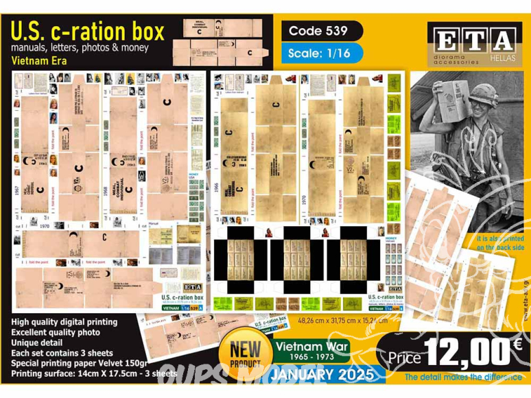 ETA diorama 539 Vietnam War c-ration box 1/16