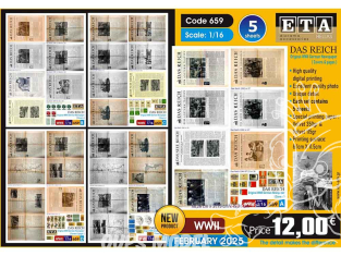 ETA diorama 659 WWII Journaux allemands originaux Das Reich 1/16