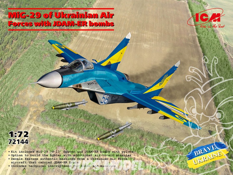 Icm maquette avion 72144 MiG-29 avec bombes JDAM-ER 1/72