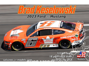 JR Models maquette voiture RFF2023BKP Brad Keselowski N°6 2023 Kings Hawaiian Ford Mustang 1/25