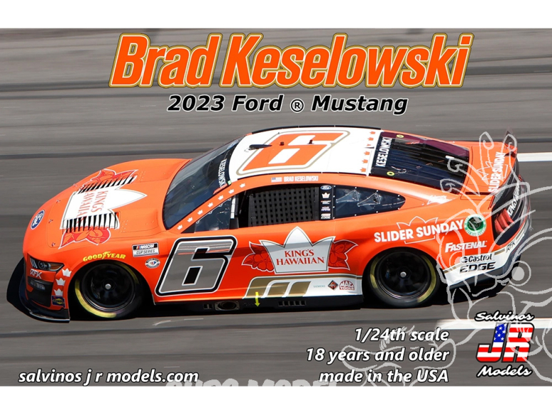 JR Models maquette voiture RFF2023BKP Brad Keselowski N°6 2023 Kings Hawaiian Ford Mustang 1/25