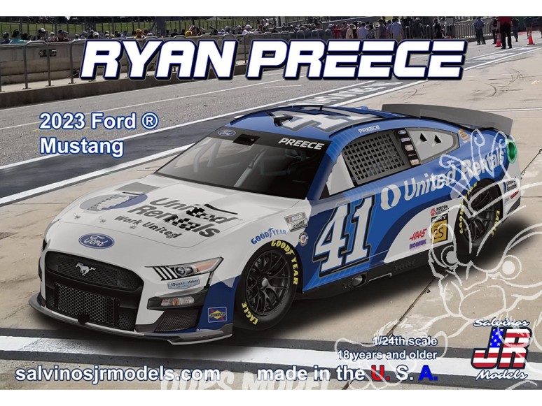 JR Models maquette voiture SHF2023RPP Ryan Preece 2023 Ford Mustang 1/25