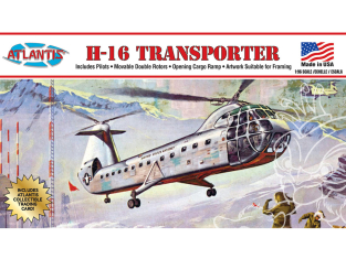 Atlantis maquette Hélico H223 H-16 avec carte à collectionner Helicoptère de Transport 1/96