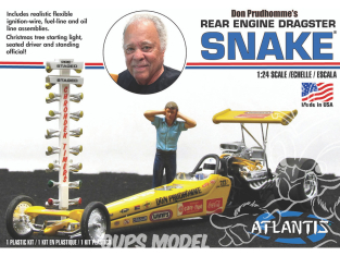 Atlantis maquette voiture M7528 Don Prudhomme Snake Rear Engine Dragster 1/24