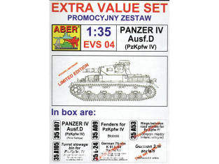 Aber EVS04 Extra value set Panzer IV Ausf.D PzKpfw IV pour kit Tamiya 1/35