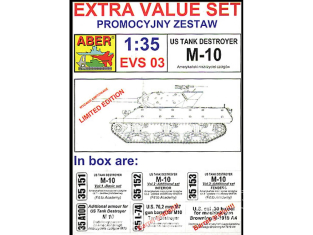 Aber EVS03 Extra value set US Tank Destroyer M-10 kit Academy 1/35