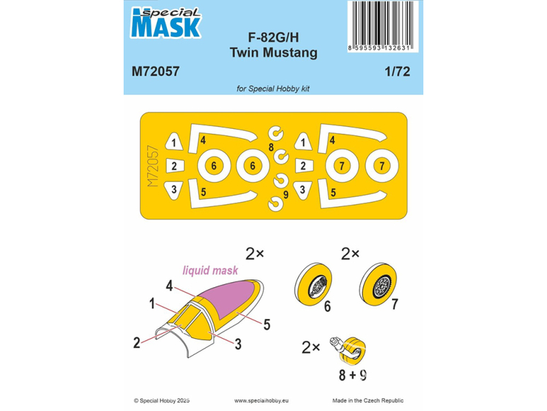 Special Hobby Masque avion M72057 F-82G/H Twin Mustang MASK pour spécial hobby 1/72