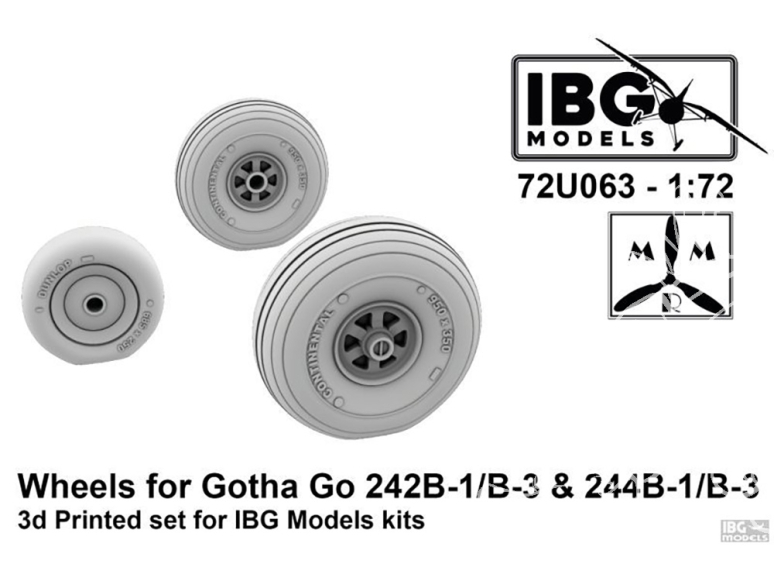 IBG maquette militaire 72U063 Roues pour Gotha Go-242B/244B-1 B-3 1/72