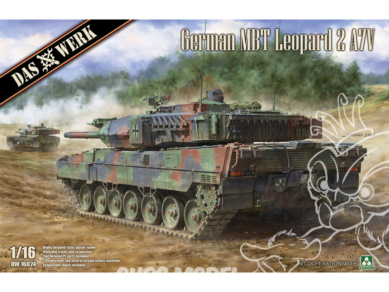 DAS WERK maquette militaire DW16024 Char de combat principal allemand Leopard 2 A7V 1/16