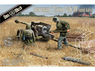 DAS WERK maquette militaire DW16020 Canon 7,5 cm PaK40 allemand milieu et fin 1/16