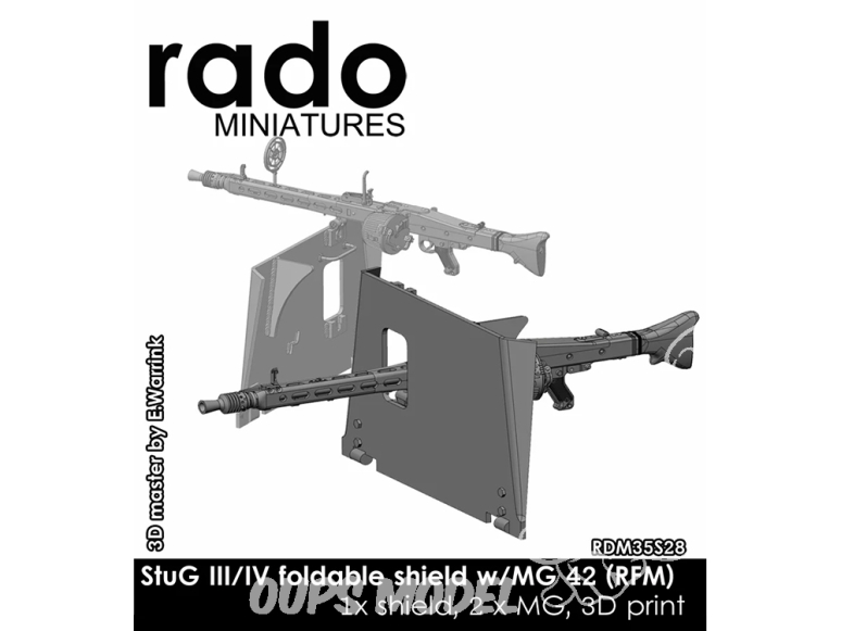 Rado miniatures accessoire RDM35S28 StuG III/IV MG42 avec bouclier pliable RFM 1/35