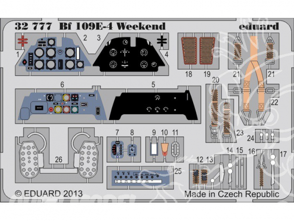 EDUARD photodecoupe avion 32777 Bf109E-4 Weekend 1/32