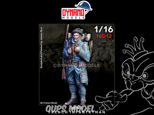 Dynamo models figurine 16012 Fantassin Français de la Première Guerre mondiale avec pipe 1/16