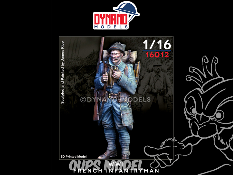 Dynamo models figurine 16012 Fantassin Français de la Première Guerre mondiale avec pipe 1/16