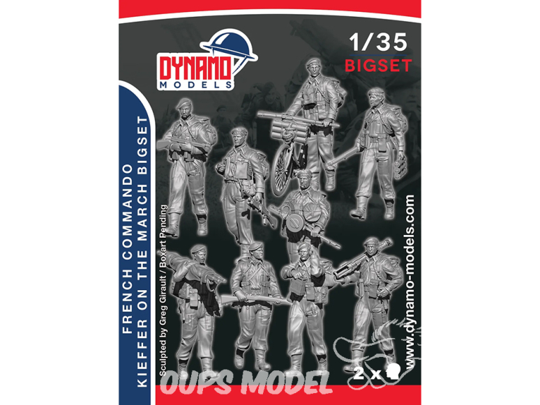 Dynamo models figurine BIGSET-1 Commandos Kieffer Français en marche BigSet 1/35