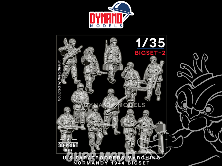 Dynamo models figurine BIGSET-2 Parachutistes U.S. Normandie 1944 BigSet 1/35