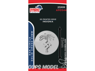 Dynamo models Insigne A90544-25 DAK Afrika Korps circle Solid Cross 25mm